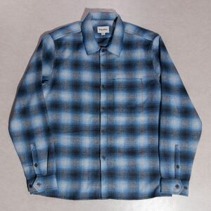 Rhythm Merge Blue Plaid Wool Blend Overshirt Flannel Men's Medium Huckberry
